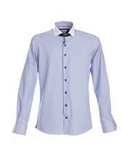 Purple shirt with a bowtie, size 42 slim fit, by FROST, blue/white.