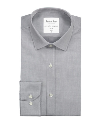 Fine twilllong sleeve slim fit silver gray brand ID, gray