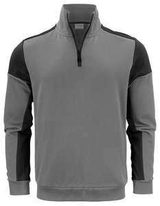 Zweifarbiger Half-Zip-Pullover der Marke Printer - Grau - Schwarz.