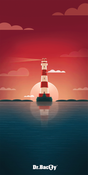 Dr.Bacty 70x140 beidseitig schnell trocknendes Handtuch - Lighthouse