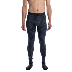 Herren Thermoaktive Leggings mit langem Bein SAXX ROAST MASTER Tight Pomo Camo - Dunkelblau.