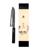 Ekskluzywny Nóż Santoku Aka Tori Tokyo Black 7" ze Stali Damasceńskiej – Prezent Biznesowy z Opcją Graweru