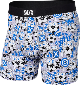 Bokserki męskie szybkoschnące SAXX VIBE Boxer Brief piłki- niebieskie