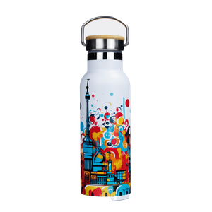 Butelka termiczna stalowa Dr.Bacty Iris 500 ml - Biała - Colorful City