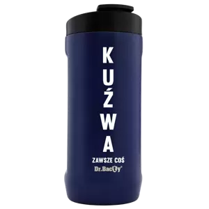 Kubek termiczny na kawę 2w1 Dr.Bacty Notus 360 ml - Kuźwa - granatowy