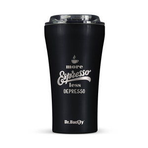 Kubek termiczny na kawę Dr.Bacty Apollo 2.0 - Espresso depresso- 360 ml - Black Matt