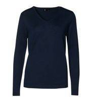 Ladies' pullover V-neck ID - Granatowy