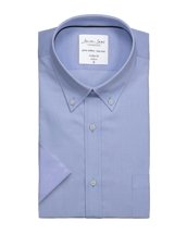 OxfordShort Sleeve Modern Fit ID - Błękitny