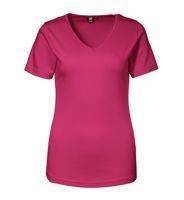 T-shirt - splot interlock v- neck marki ID, Różowy