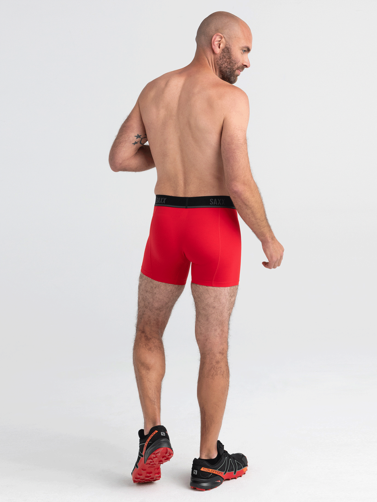 Bokserki do biegania męskie sportowe SAXX KINETIC HD Boxer Brief - czerwone