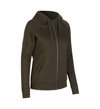 Bluza z kapturem CORE zip, damska ID - Zielony