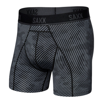 Bokserki do biegania/ bokserki męskie sportowe SAXX KINETIC Light Boxer Brief krzywe paski - czarne 