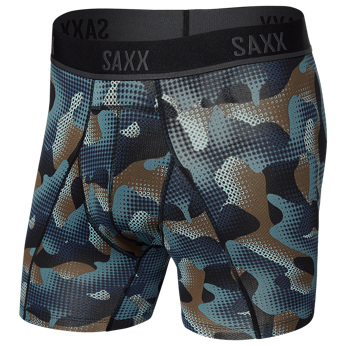 Bokserki do biegania męskie sportowe SAXX KINETIC HD Boxer Brief fantazyjne moro