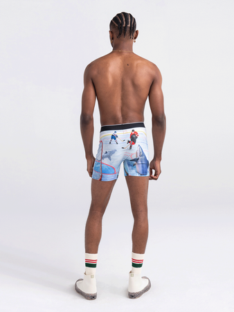 Bokserki męskie sportowe SAXX VOLT Boxer Brief - Hokej - błękitny