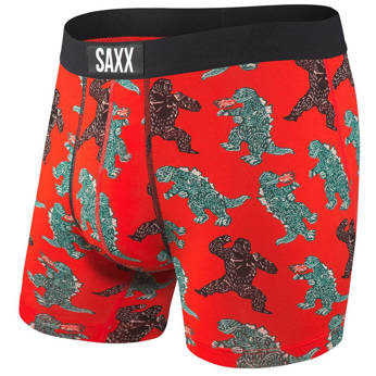 Bokserki męskie szybkoschnące SAXX VIBE Boxer Brief Godzilla i King Kong - czerwone