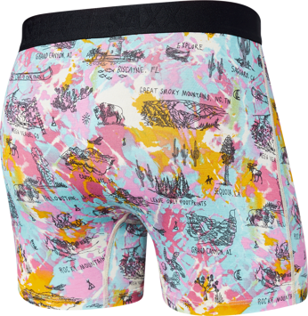 Bokserki męskie szybkoschnące SAXX VIBE Boxer Brief - Parki Narodowe - różowy