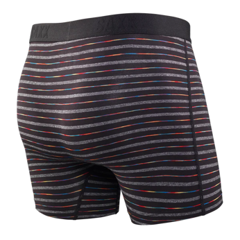 Bokserki męskie szybkoschnące SAXX VIBE Boxer Brief kolorowe paski - czarne