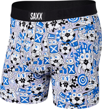 Bokserki męskie szybkoschnące SAXX VIBE Boxer Brief piłki- niebieskie