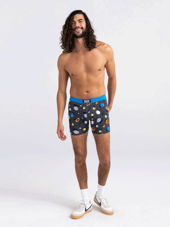 Bokserki męskie szybkoschnące SAXX VIBE Boxer Brief piłki - szare