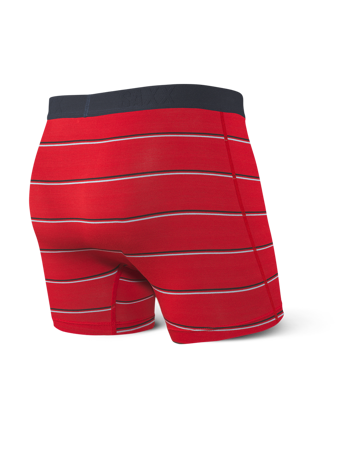 Bokserki męskie szybkoschnące SAXX VIBE Boxer Brief retro paski - czerwone