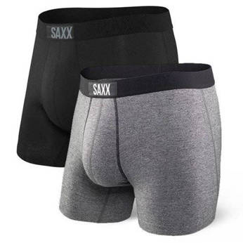 Bokserki męskie szybkoschnące SAXX VIBE Boxer Brief zestaw 2 szt. - czarne i szare