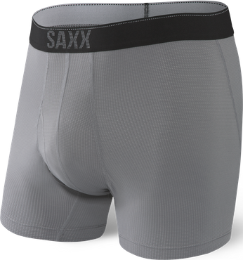 Bokserki męskie trekkingowe / sportowe z rozporkiem SAXX QUEST Boxer Brief Fly – ciemnoszare