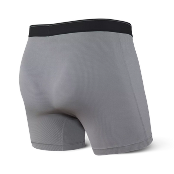 Bokserki męskie trekkingowe / sportowe z rozporkiem SAXX QUEST Boxer Brief Fly – ciemnoszare