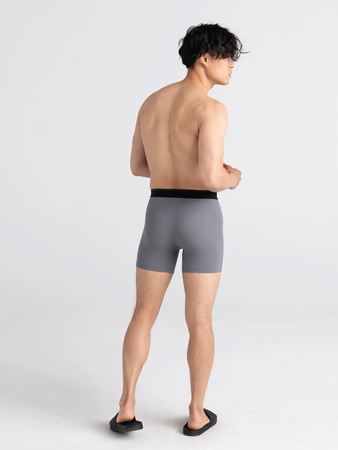 Bokserki męskie trekkingowe / sportowe z rozporkiem SAXX QUEST Boxer Brief Fly – ciemnoszare