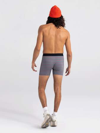 Bokserki męskie trekkingowe / sportowe z rozporkiem SAXX QUEST Boxer Brief Fly - kolorowe paski