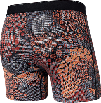 Bokserki męskie trekkingowe / sportowe z rozporkiem SAXX QUEST Boxer Brief Fly  plamki- bordowe