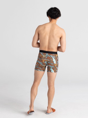 Bokserki męskie trekkingowe / sportowe z rozporkiem SAXX QUEST Boxer Brief Fly rzeźbiony krajobraz