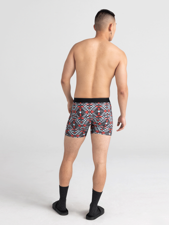 Bokserki męskie trekkingowe / sportowe z rozporkiem SAXX QUEST Boxer Brief Fly trójkąty – grafitowe