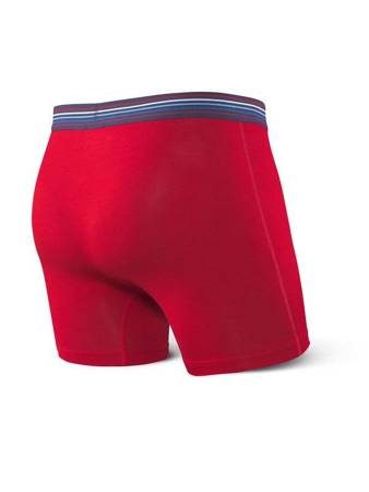 Bokserki męskie wygodne SAXX ULTRA Boxer Brief Fly - czerwone