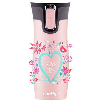 Kubek termiczny Contigo West Loop 2.0 470ml - I love You - Różowy Mat