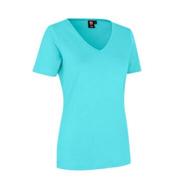 T-shirt Interlock, V-neck, damski ID - Miętowy