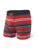 Bokserki męskie szybkoschnące SAXX VIBE  Boxer Brief nierówne pasy - czerwone