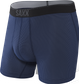 Bokserki męskie trekkingowe / sportowe z rozporkiem SAXX QUEST 2.0 Boxer Brief Fly – granatowe z jasnym szwem