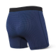 Bokserki męskie trekkingowe / sportowe z rozporkiem SAXX QUEST 2.0 Boxer Brief Fly – granatowe z jasnym szwem